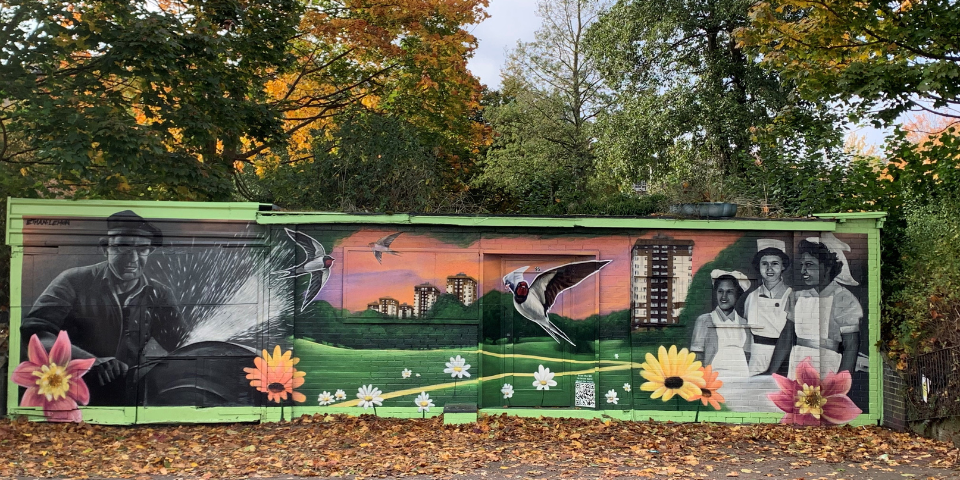 Mural on old police station in Infirmary Road, Sheffield
