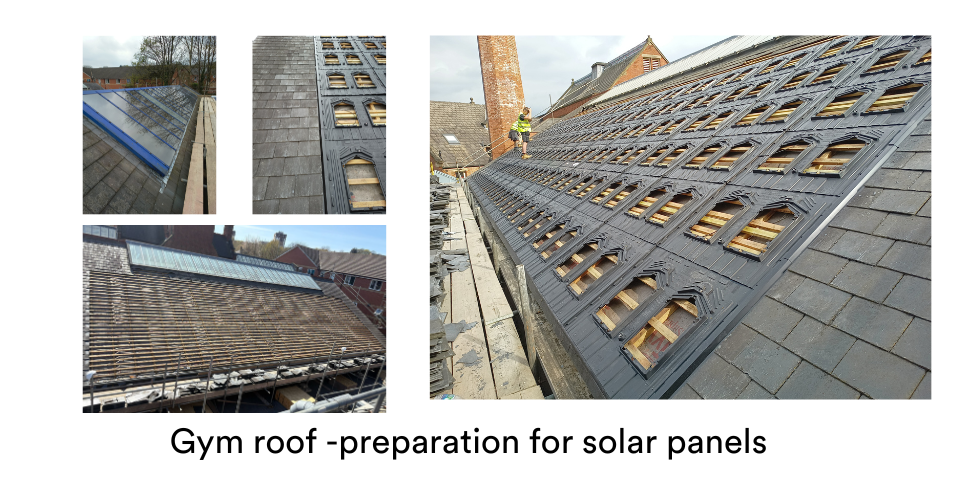 Gym roof - preparation for solar panels